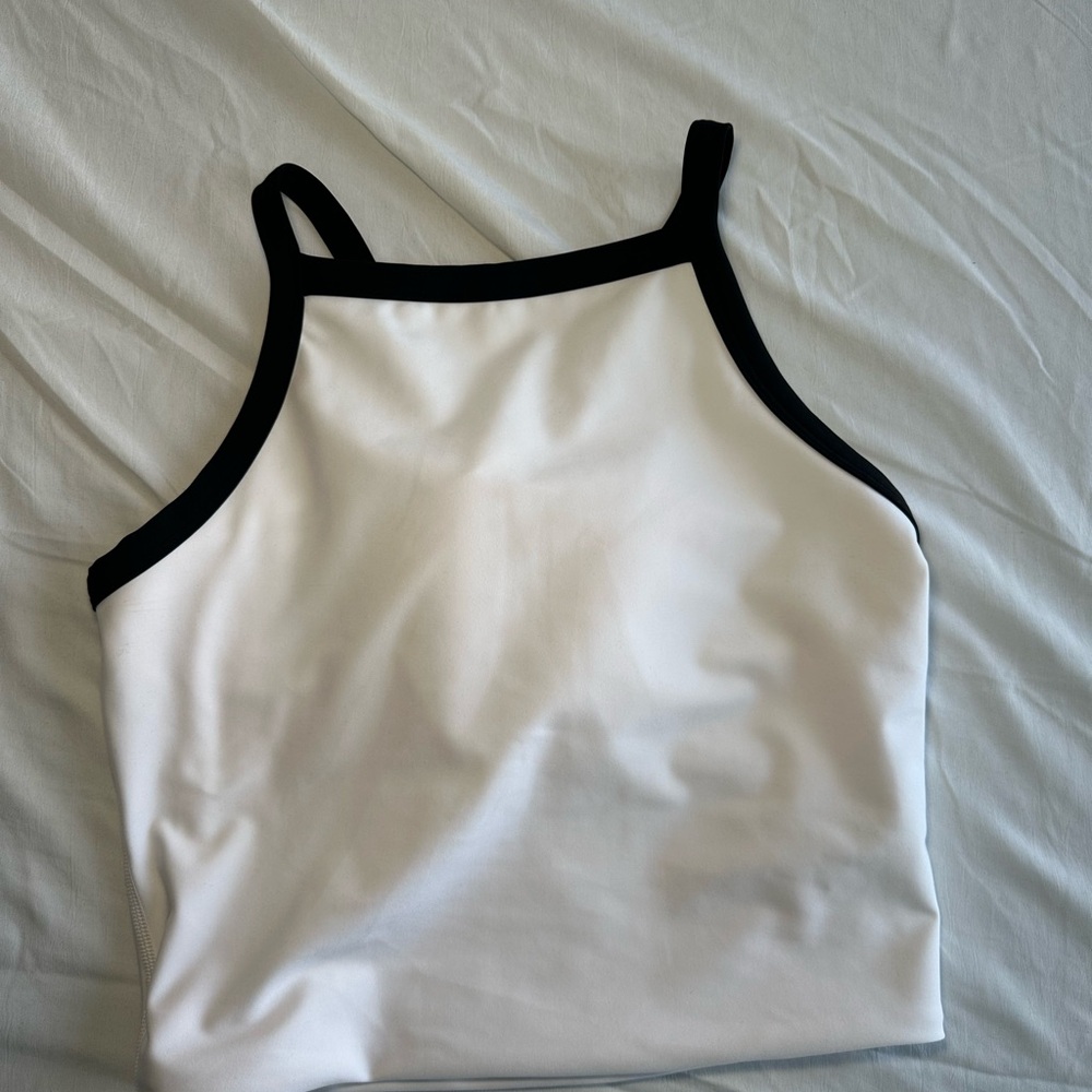 Abercrombie & Fitch White Tank Top with Black Trim